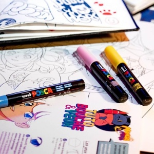 Set 8 culori markere MANGA HERO 8 UNI PC-5M Posca, 1.8-2.5 mm3