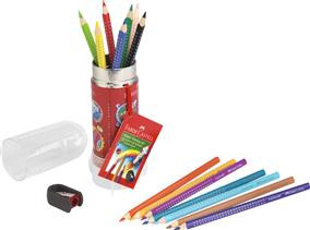 Set Cadou Racheta 15 creioane color grip+ascutitoare Faber Castell - Img 2