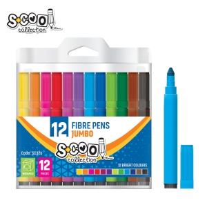 Set carioci S-COOL jumbo, 12 culori, cutie PVC
