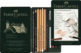 Set creioane Faber-Castell Pitt Monochrome, 12 buc2