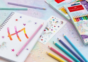 Set promo creioane colorate 10+3 culori Faber-castell Grip 2001 Unicorni 2