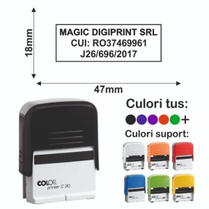 Ștampilă Colop Printer C30, Dimensiune 47 x 18 mm