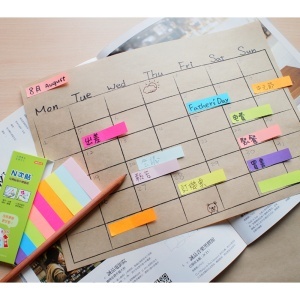 Stick index hârtie color Stick"n - 9 culori neon, 50 x 12 mm, 9 x 50 file/set5