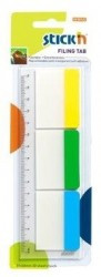 Stick index plastic transparent cu margine color Stick"n - 3 culori neon, 37 x 50 mm, 3 x 10file/set