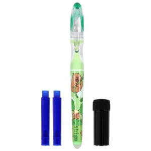 Stilou cu ștergere Strigo Capybara verde + 2 rezerve + dispozitiv curățare3