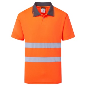 Tricou polo reflectorizant Portwest ES477, 100% poliester, 175 gr/mp