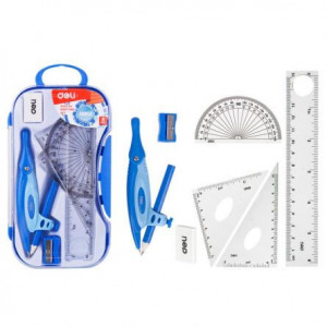 Trusă geometrie Deli, 7 piese, cutie plastic 3