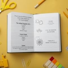Caiet A4, 64 file, Dictando, hârtie 80g/mp, copertă 300 g/mp Engleză - Scrib's Joy3