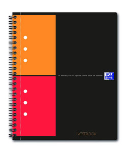 Caiet cu spirală Oxford Int. Notebook, A5+, 80 file, 80g/mp, copertă carton rigid, matematică