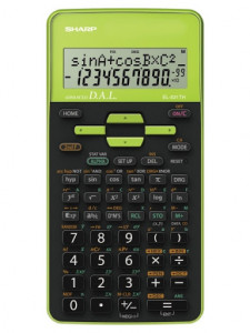 Calculator științific, 10 digits, 273 funcții, 161x80x15mm, dual power, SHARP EL-531THBGR, negru/verde