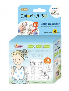 Cutie creativa cu role pentru colorat, 3 buc/set, Stick"n Little Designer - vara