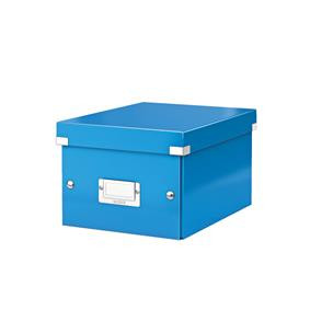 Cutie depozitare carton laminat Leitz Click & Store Mica A5, colțuri metalice, suport etichetă, design modern