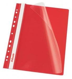 Set 10 dosare plastic Esselte cu șină și multiperforații A4 – protecție și organizare documente