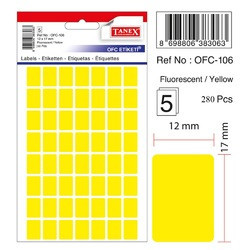 Etichete autoadezive color Tanex, 12 x 17 mm, 280 buc/set2