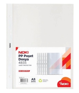 Filă protecție transparentă Noki, A5, 100 microni, 100 buc/set