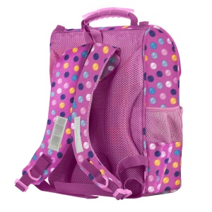 Ghiozdan Pixie Junior roz cu buline2