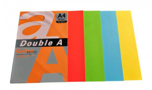 Hârtie color pentru copiator Double A, intens, 500coli/top, A4, 80g/mp, 5 culori asortate