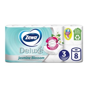 Hârtie igienică, 8 role, 3 straturi, Zewa Jasmine