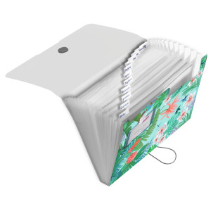 Mapă plastic extensibilă cu 12 compartimente Herlitz EOTG motiv Ladylike Jungle, A4