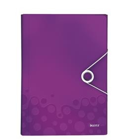 Mapa tip proiect LEITZ WOW A4 cu 6 compartimente, design dual color, organizare eficientă și modernă.