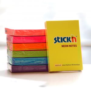 Notes autoadeziv 76 x 51 mm, 100 file, neon, Stick"n - Img 1