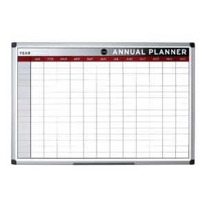 Organizator magnetic anual pe zile, orizontal, ramă aluminiu, 60x90 cm, Bi-Office