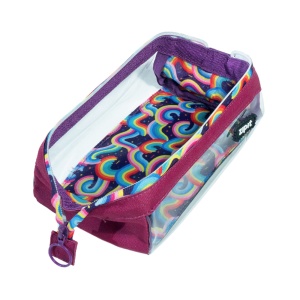 Penar cu fermoar ZIPIT Lenny Clear 2 Sides - Fucsia and Rainbows3