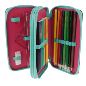 Penar echipat 2 compartimente 23 piese, Motiv Pink Stars Herlitz - Img 2