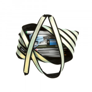 Penar neechipat fete, 1 fermoar, Dimensiuni 23x15x2cm, Metallic Jumbo - Sampanie ZIPIT - Img 3