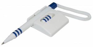Pix cu suport autoadeziv și șnur, orizontal, Office Products - corp alb/albastru, scriere albastră