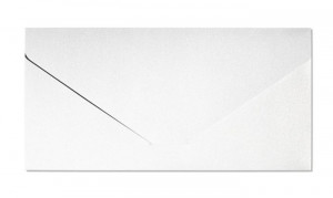 Plic DL gumat (110x220mm), pentru invitații,, alb pearl, 220g/mp