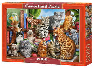 Puzzle 2000 Piese - House Of Cats - Castorland - Img 1