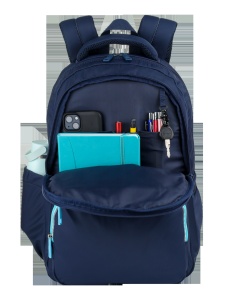 Rucsac Oxford Bicolor, 2 compartimente, 32 x 44 x 18 cm, 25 l, compartiment captusit, 2 buzunare frontale, buzunar exterior ascuns cu fermoar dublu pentru dreptaci / stangaci, eticheta nume, suport orar, maner si barete buretate, nylon reciclat3