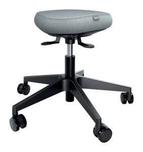 Scaun ergonomic Leitz Ergo, poziție șezut/ în picioare, înălțime reglabilă (47-60 cm), cu roți, gri