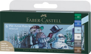 Set 6 markere Faber-castell Pitt artist pen, culori iarnă