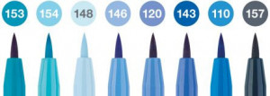 Set 8 markere Faber-castell Pitt artist pen, albastru2