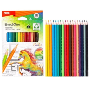 Set creioane colorate plastic Deli, 18 culori2