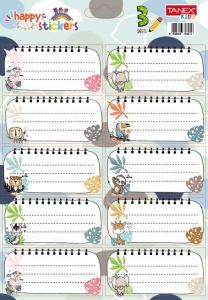 Set etichete școlare Tanex tls-833, Animale sălbatice. 30 buc/set
