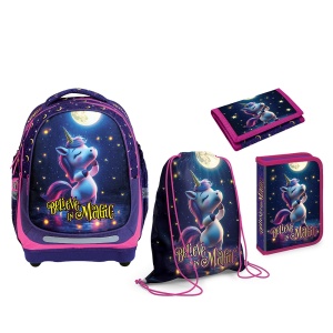 Set micul școlar: Ghiozdan, Penar echipat, Sac sport, Portofel, BELIEVE IN MAGIC - S-COOL