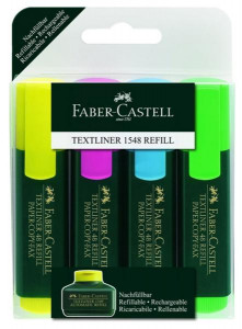 Set textmarkere Faber-Castell 1548, blister, 4 culori/set