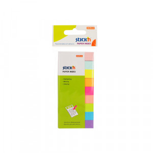 Stick index hârtie color Stick"n - 9 culori neon, 50 x 12 mm, 9 x 50 file/set