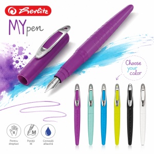 Stilou Herlitz My.pen, pentru stângaci, peniță L, blister