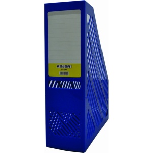 Suport vertical pentru dosare Kejea, plastic rezistent, 75mm, albastru