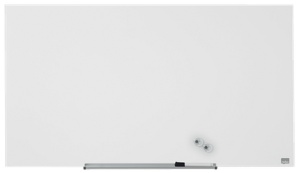 Tablă magnetică, 100x56 cm, sticlă, magnetică + marker, tăviță, magneți, NOBO3