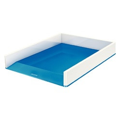 Tăviță documente Leitz WOW A4 PS culori duale, finisaj lucios, design modern.