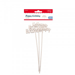 Topper din lemn Happy Birthday - Accesorii craft Daco