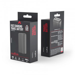 Acumulator extern Maxlife, MXPB-02 PD QC 20W, 30000 mAh, Negru