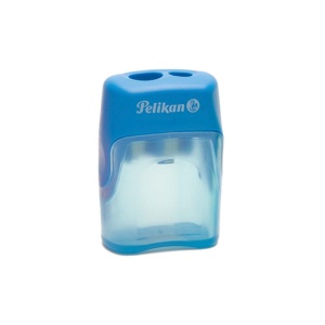 Ascuțitoare dublă cu container Pelikan V-Blade, plastic, diverse culori