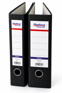 Biblioraft marmorat A4 Optima Economy, margine metalică, lățime 7,5 cm