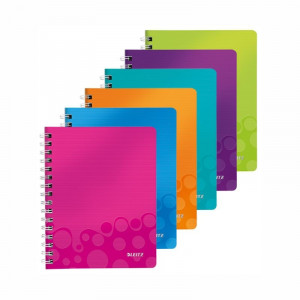 Caiet birou cu spiră Leitz Wow, A4, 80 coli, matematică